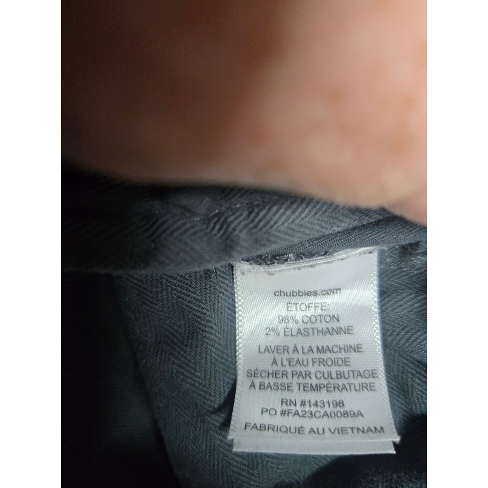 Chubbies Everywear Stretch Chino Shorts Mens 40 Dark Gray Charcoal Flat Front - Picture 7 of 8